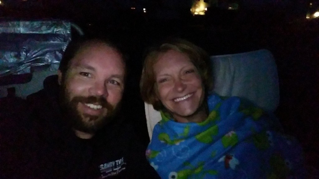 Watching "Goonies" at the drive-in