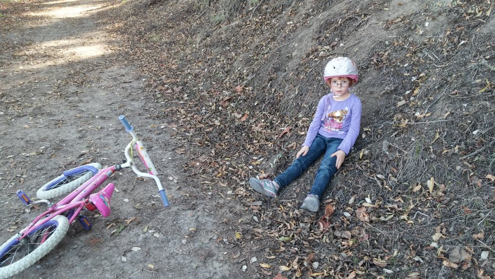 Taking a break on our bike ride