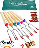 Set of 6 Marshmallow and Hot Dog Roasting Sticks 34 Inch Sturdy Extra Long Telescoping Smores Skewers by Carpathen