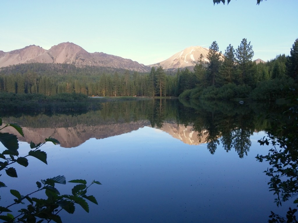 Lassen Peak reflected in Lake Manzanita