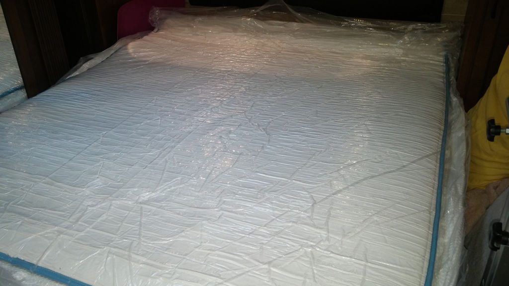 Unrolled memory foam mattress for the RV